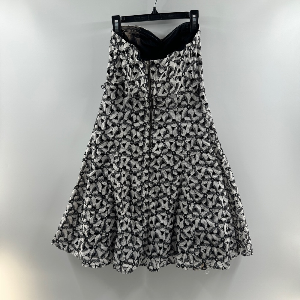 Moulinette Soeurs Floral Overlay Dress Black White Size 0 - Picture 6 of 8